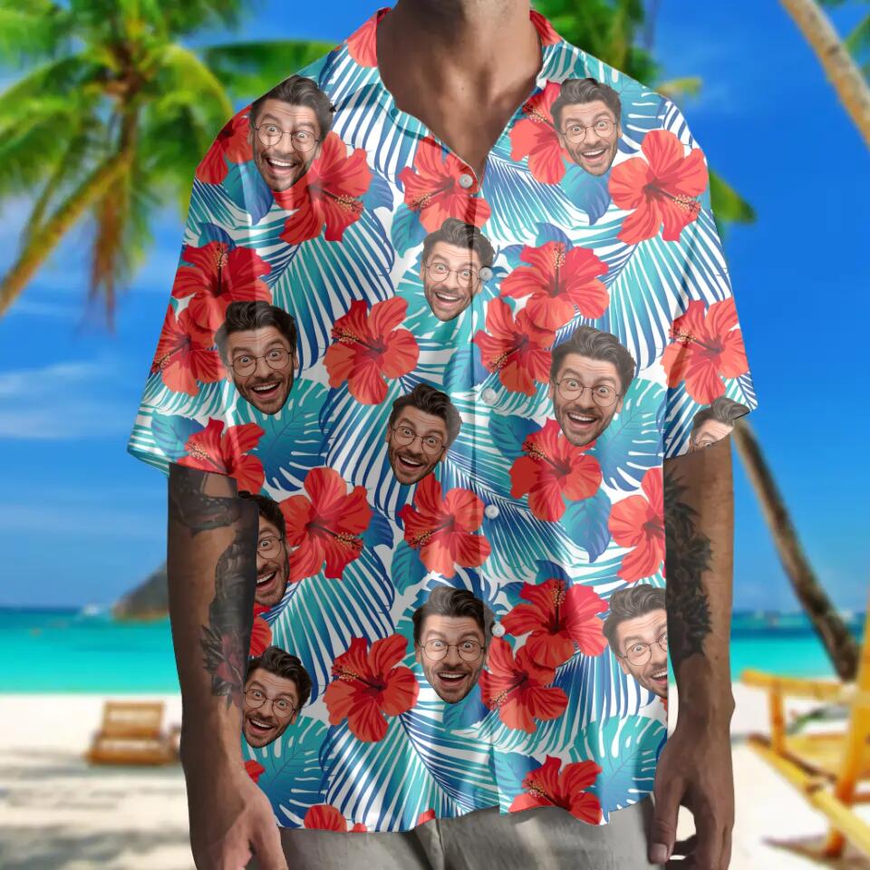Funny Face Hawaii Shirt - Personalized Hawaiian Shirt - Summer Gift for BFF Beloved
