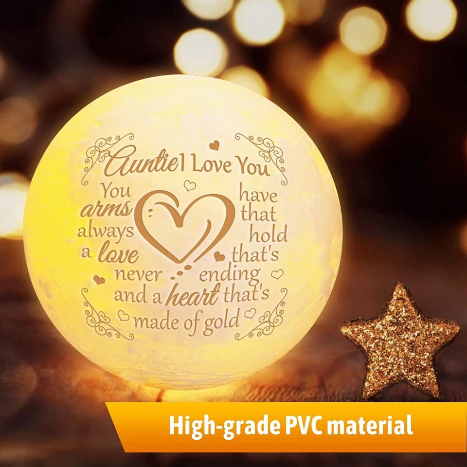 Auntie You Have Arms That Holds A Love - 3D Moon Lamp - Gift For Aunt From Nephew Nieces