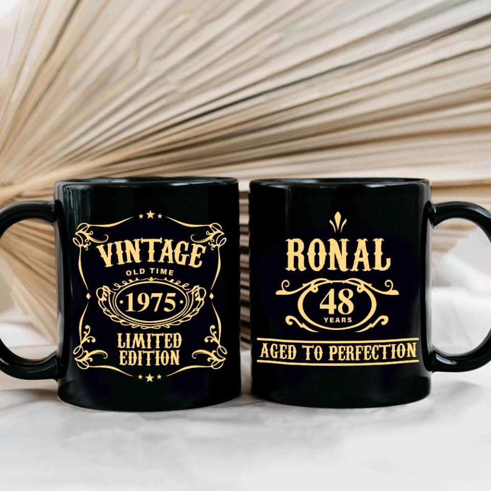 Vintage Old Time Aged To Perfection Personalized Mug