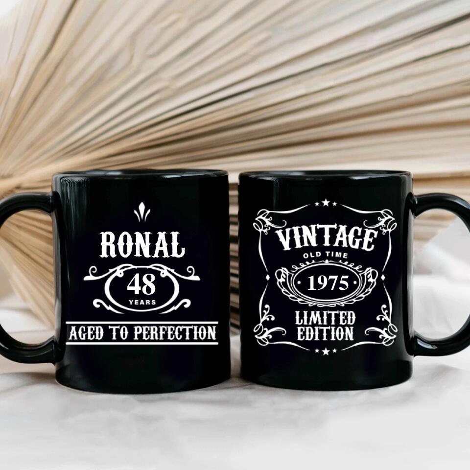 Vintage Old Time Aged To Perfection Personalized Mug