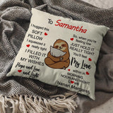 I Hugged This Soft Pillow Hope Love And Light - Personalized Square Pillow - Best Gift For Niece/Nephew For Him/Her - Cute Gift For Kids Lovely Sloths - 302ICNVSPI209