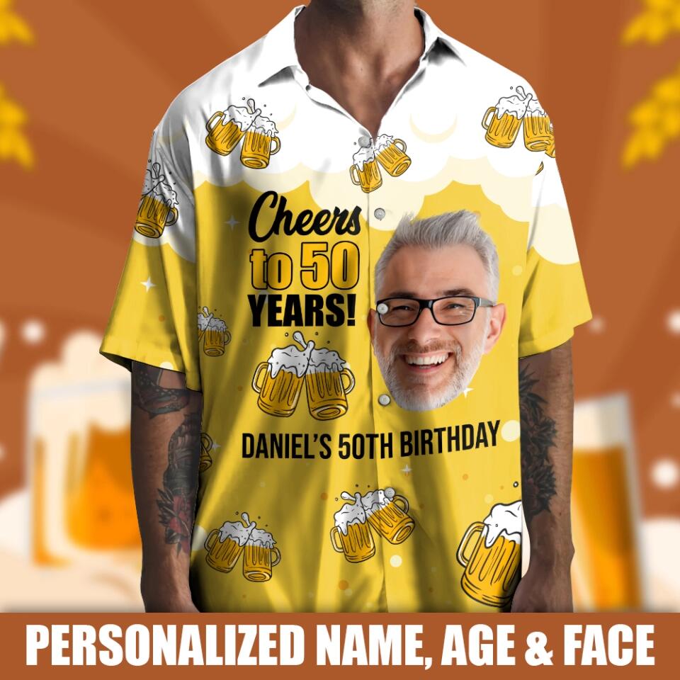 Cheers to 50 Years 50th Birthday Personalized Hawaii Shirt