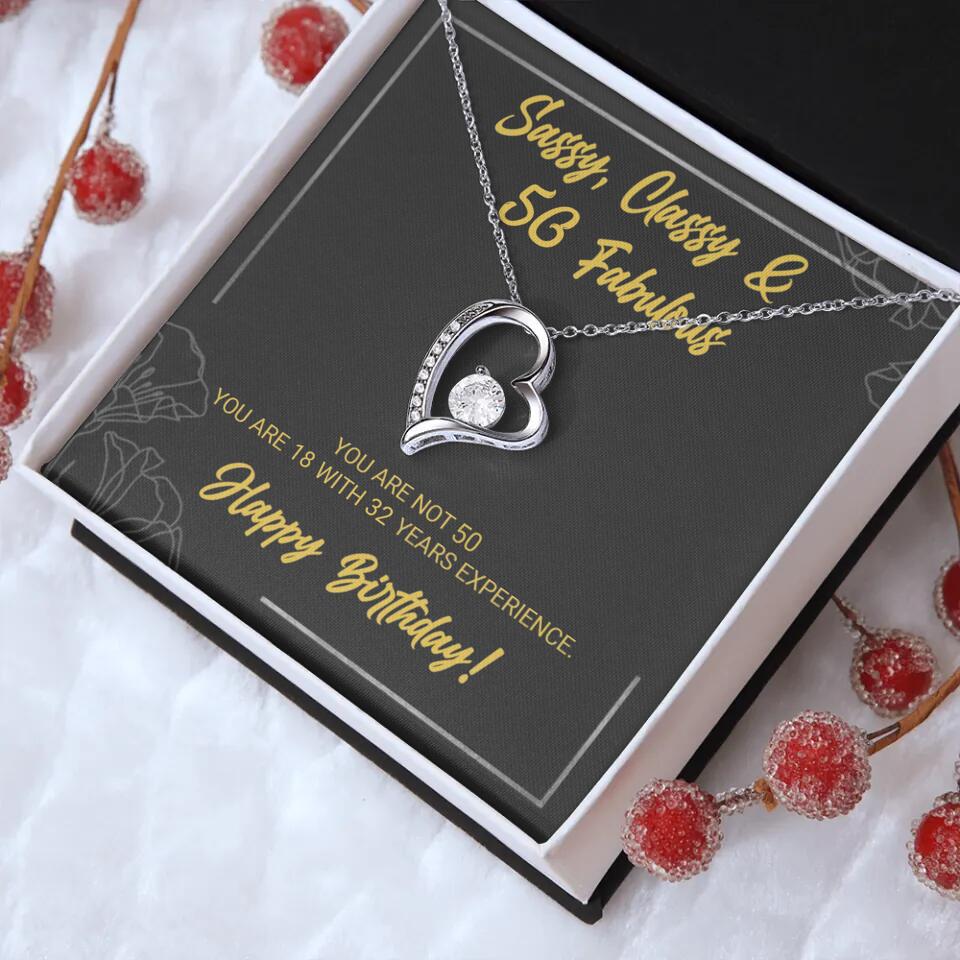 Sassy Classy 50 And Fabulous - Personalized Necklace Multiple Choice - Gift For Her On Birthdays