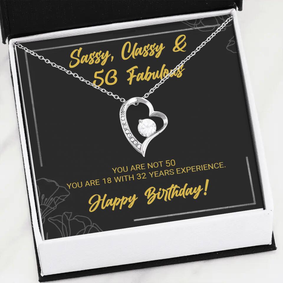 Sassy Classy 50 And Fabulous - Personalized Necklace Multiple Choice - Gift For Her On Birthdays