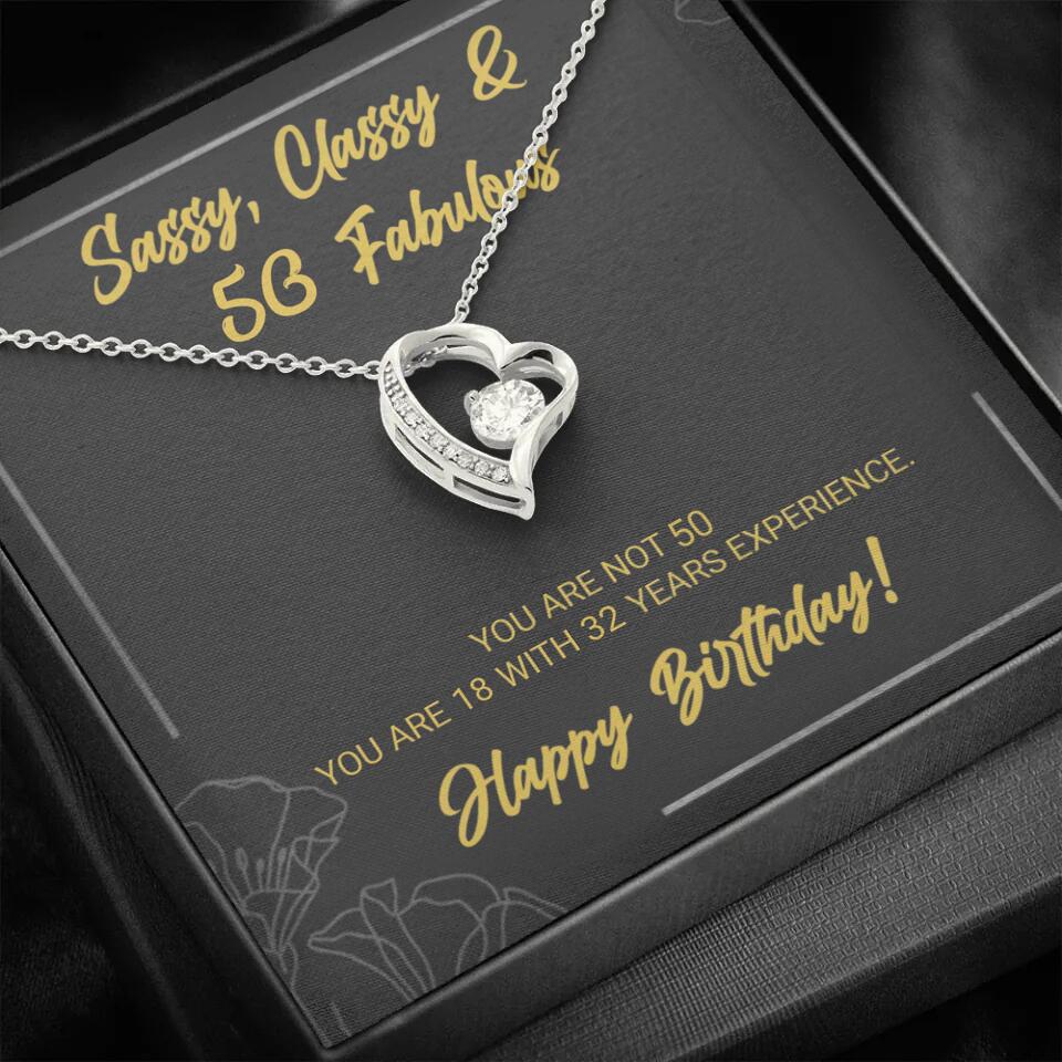 Sassy Classy 50 And Fabulous - Personalized Necklace Multiple Choice - Gift For Her On Birthdays