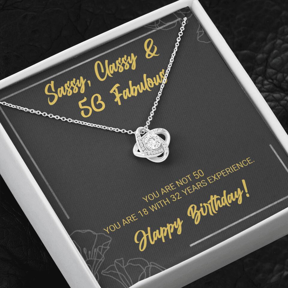 Sassy Classy 50 And Fabulous - Personalized Necklace Multiple Choice - Gift For Her On Birthdays