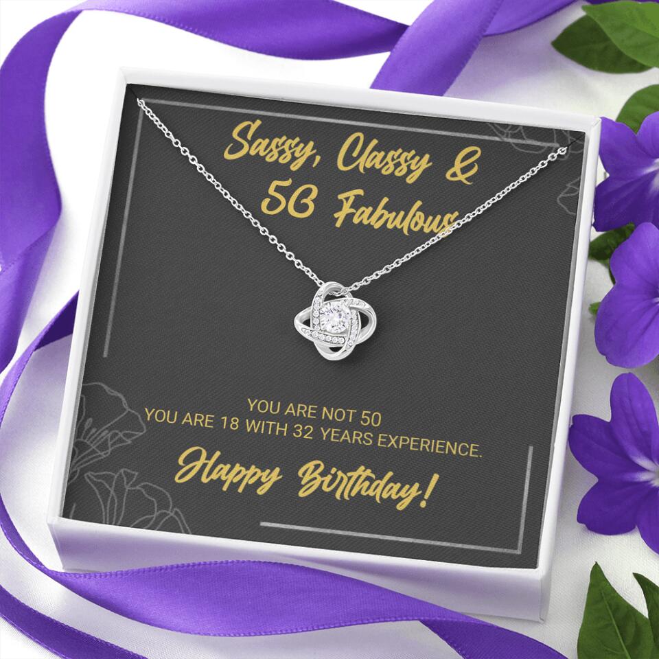 Sassy Classy 50 And Fabulous - Personalized Necklace Multiple Choice - Gift For Her On Birthdays