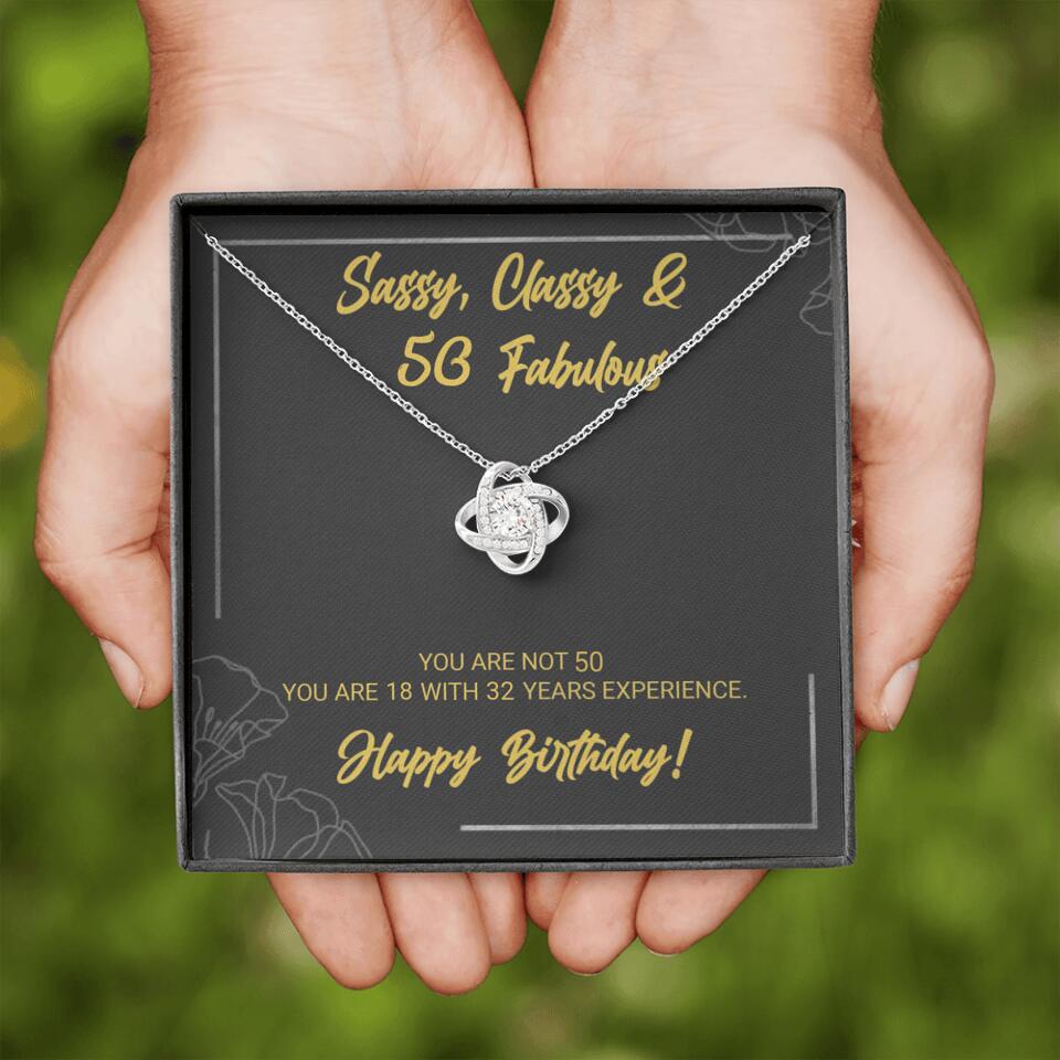 Sassy Classy 50 And Fabulous - Personalized Necklace Multiple Choice - Gift For Her On Birthdays