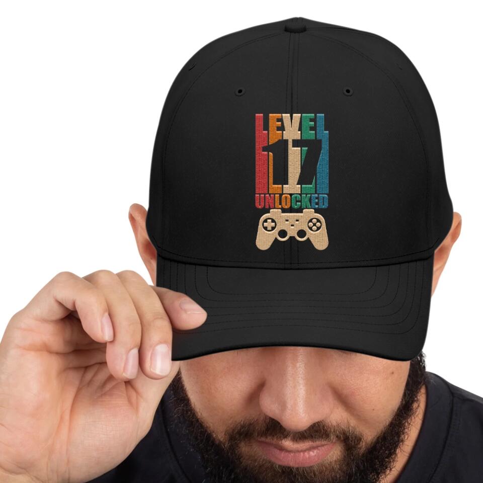 Level Unlocked - Personalized Twill Cap - Custom Number - Birthday Gift For Husband/Dad/Uncle