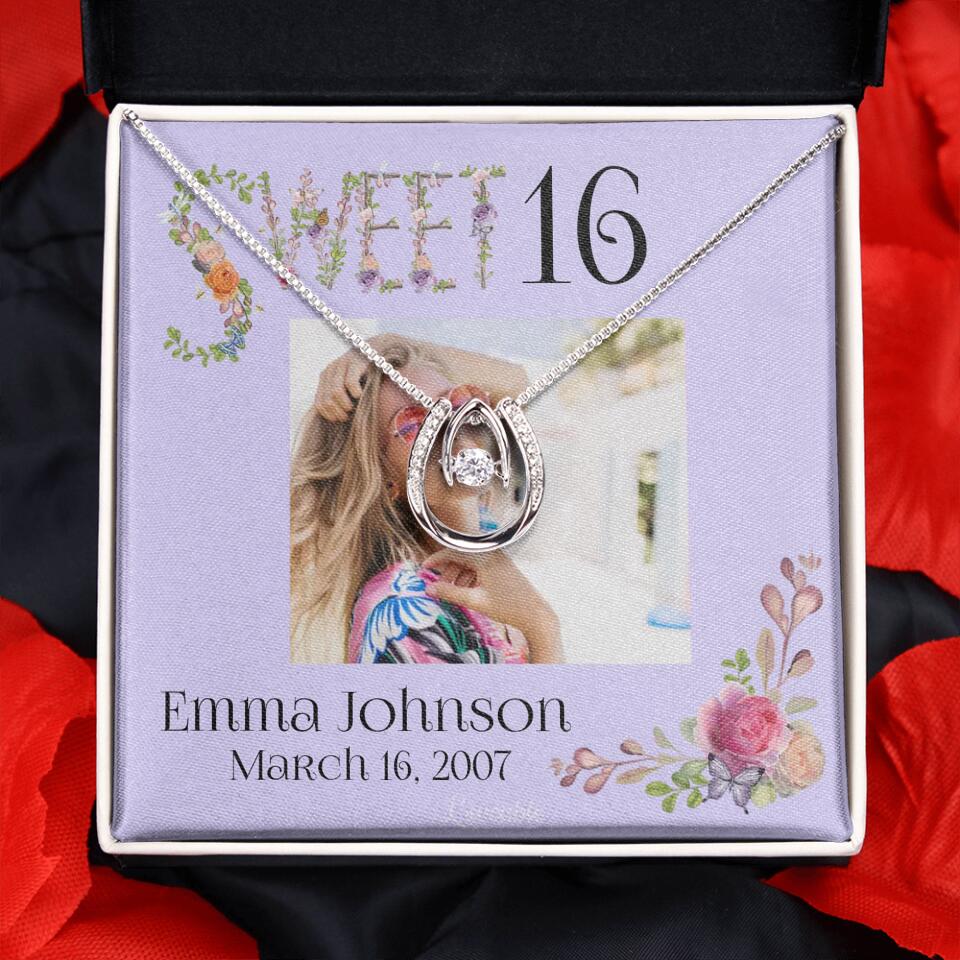Sweet 16 - Personalized Necklace - Custom Name & Age - 16th Birthday Gift for Daughter