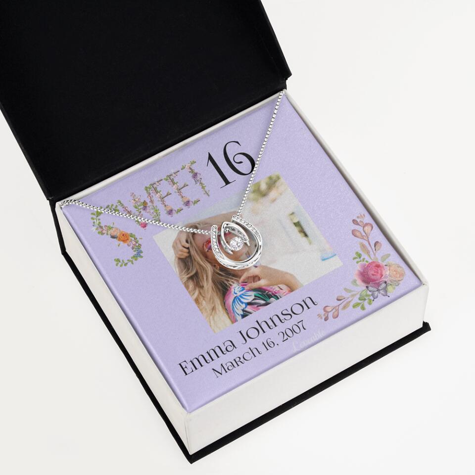 Sweet 16 - Personalized Necklace - Custom Name & Age - 16th Birthday Gift for Daughter