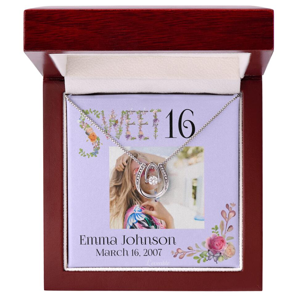 Sweet 16 - Personalized Necklace - Custom Name & Age - 16th Birthday Gift for Daughter