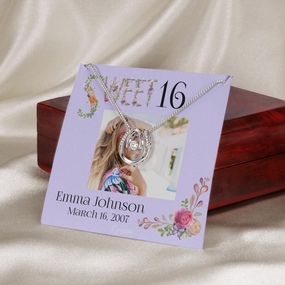 Sweet 16 - Personalized Necklace - Custom Name & Age - 16th Birthday Gift for Daughter