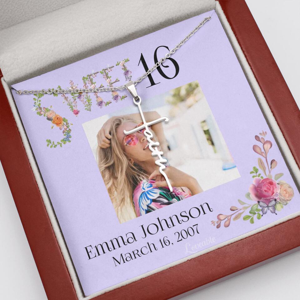 Sweet 16 - Personalized Necklace - Custom Name & Age - 16th Birthday Gift for Daughter