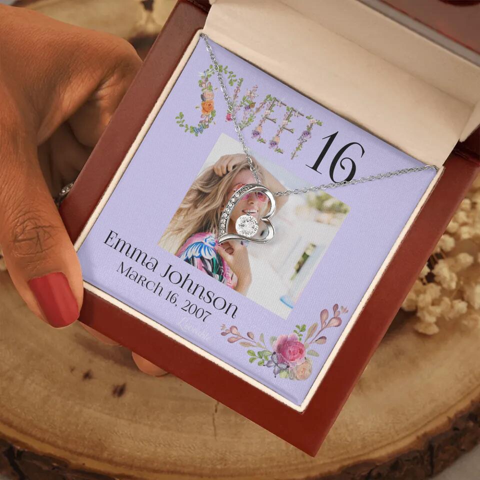Sweet 16 - Personalized Necklace - Custom Name & Age - 16th Birthday Gift for Daughter