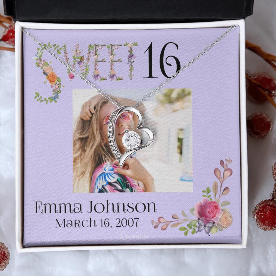 Sweet 16 - Personalized Necklace - Custom Name & Age - 16th Birthday Gift for Daughter