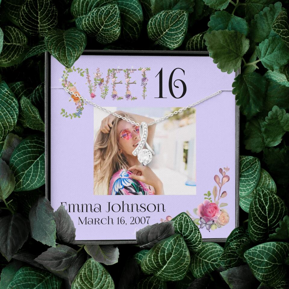 Sweet 16 - Personalized Necklace - Custom Name & Age - 16th Birthday Gift for Daughter