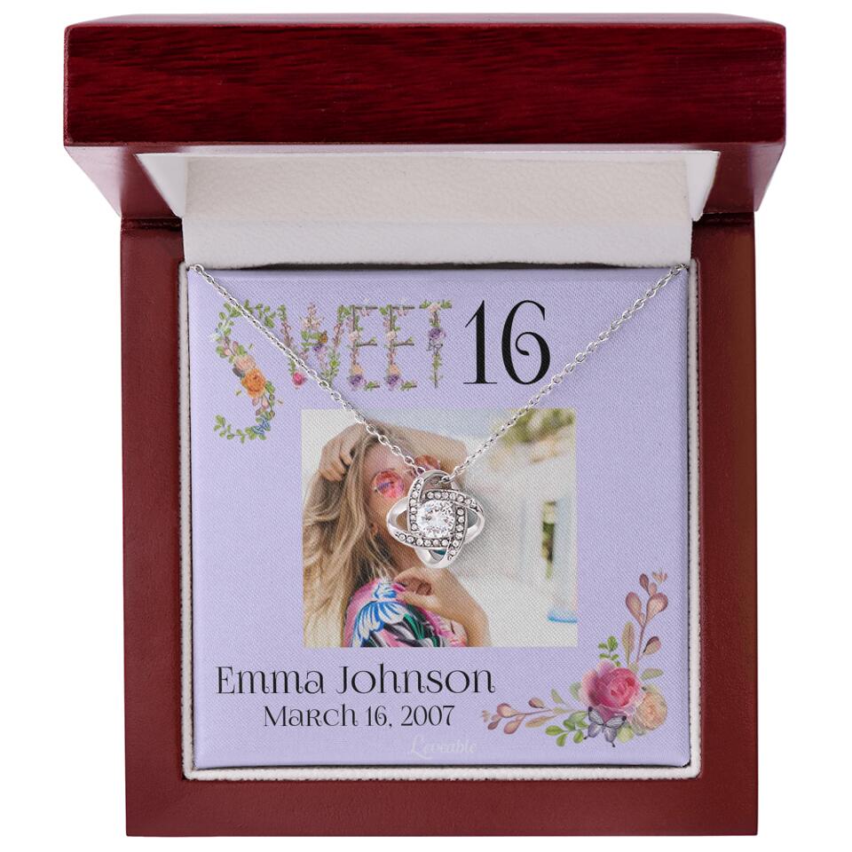 Sweet 16 - Personalized Necklace - Custom Name & Age - 16th Birthday Gift for Daughter