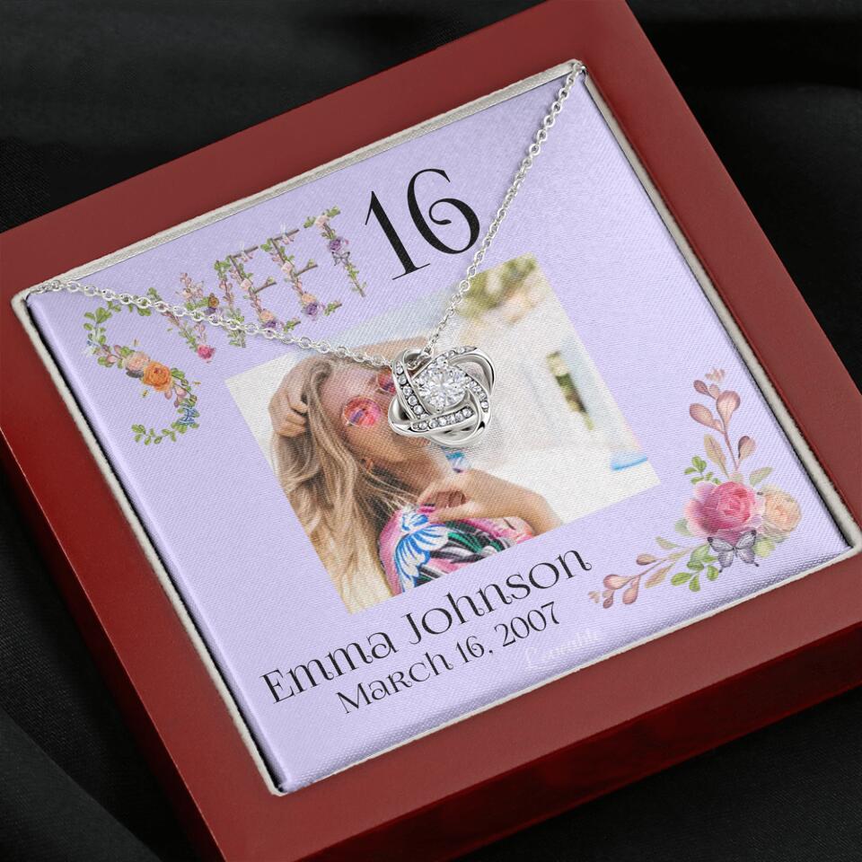 Sweet 16 - Personalized Necklace - Custom Name & Age - 16th Birthday Gift for Daughter