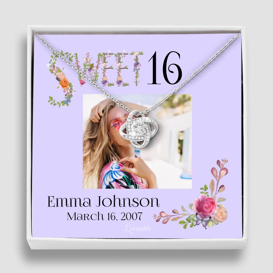 Sweet 16 - Personalized Necklace - Custom Name & Age - 16th Birthday Gift for Daughter