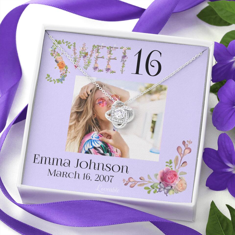 Sweet 16 - Personalized Necklace - Custom Name & Age - 16th Birthday Gift for Daughter