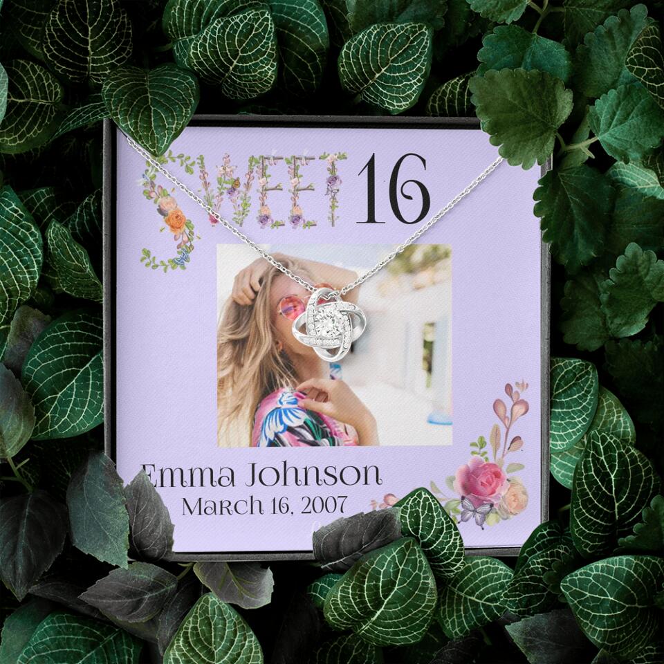 Sweet 16 - Personalized Necklace - Custom Name & Age - 16th Birthday Gift for Daughter
