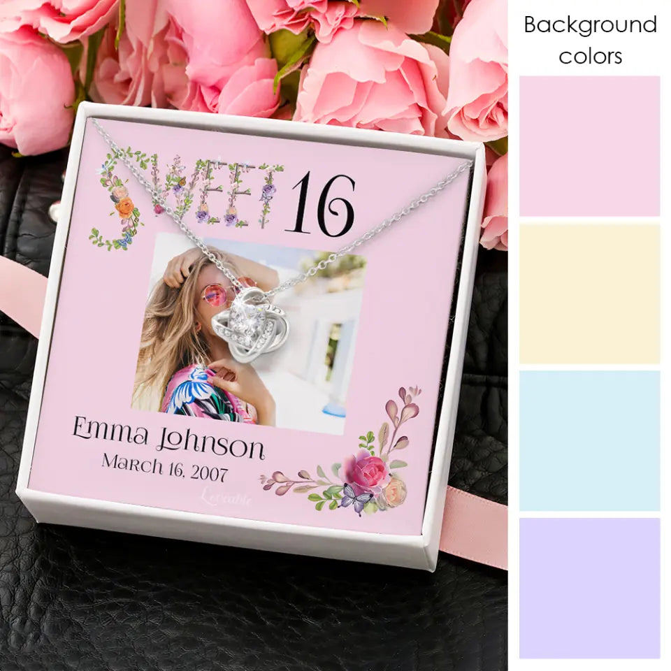 Sweet 16 - Personalized Necklace - Custom Name & Age - 16th Birthday Gift for Daughter
