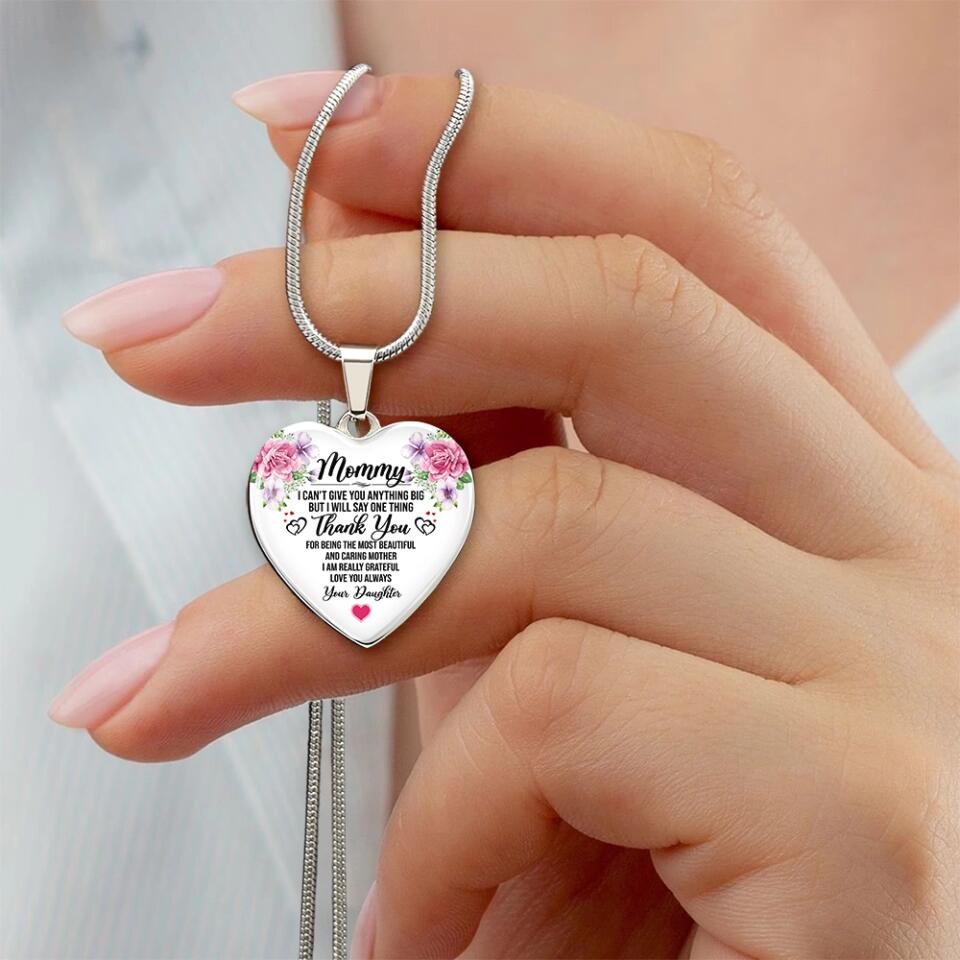 Thank You For Being The Most Beautiful And Caring Mother Personalized Necklace