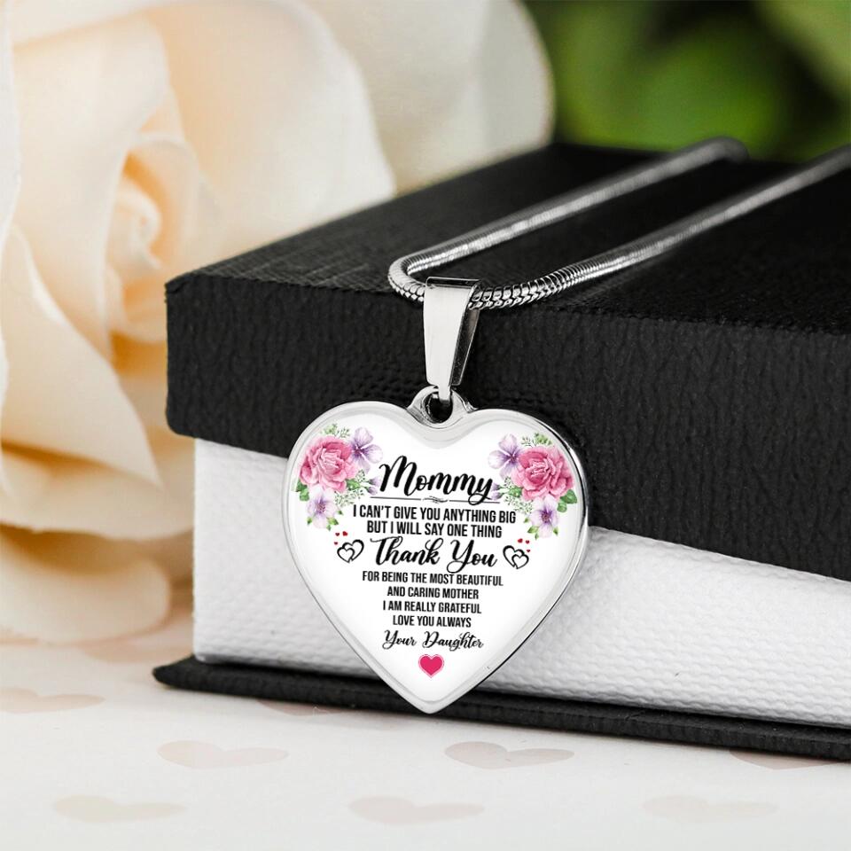 Thank You For Being The Most Beautiful And Caring Mother Personalized Necklace