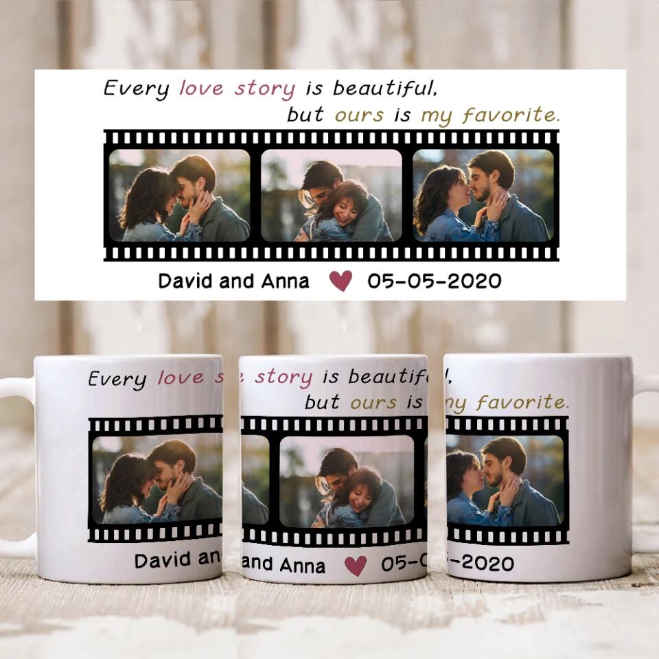 Every Love Story Is Beautiful Personalized White Mug