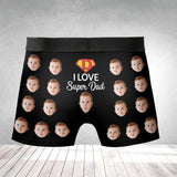 I Love Super Dad - Dad Hero - Custom Photo - Personalized Upload Image - Men's Boxer - Men's Short - Father's Day Gift - Gift for Daddy from Son Daughter - Birthday Gift for Dad - 302ICNNPMB247