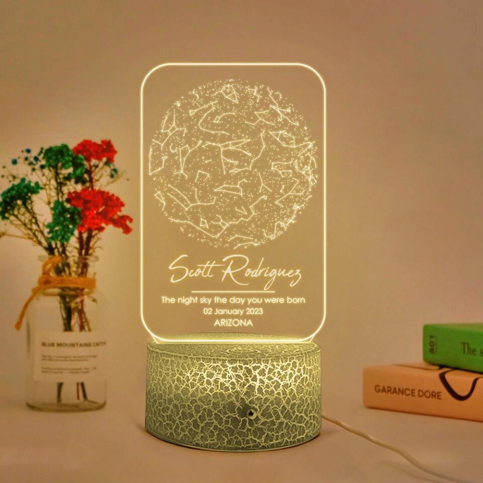 The Night Sky The Day You Were Born - Personalized 3d LED Light Multiple Colors - Best Gifts For Family On Birthdays - 302IHPLNLL251