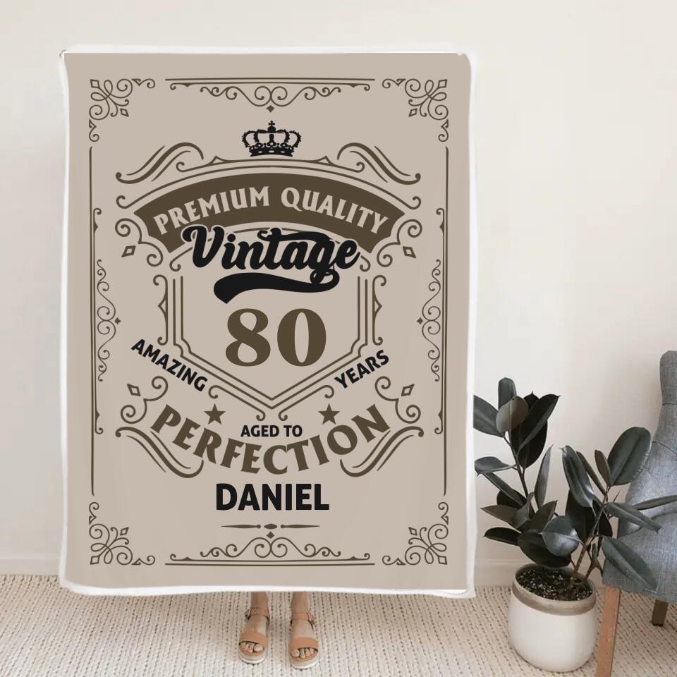 Premium Quality Vintage Amazing Years Aged To Perfection - Personalized Blanket - Best Gift For Him/Her For Husband/Wife For Parents On Birthday - Best Birthday Gift Anniversary - 302IHPNPWP243