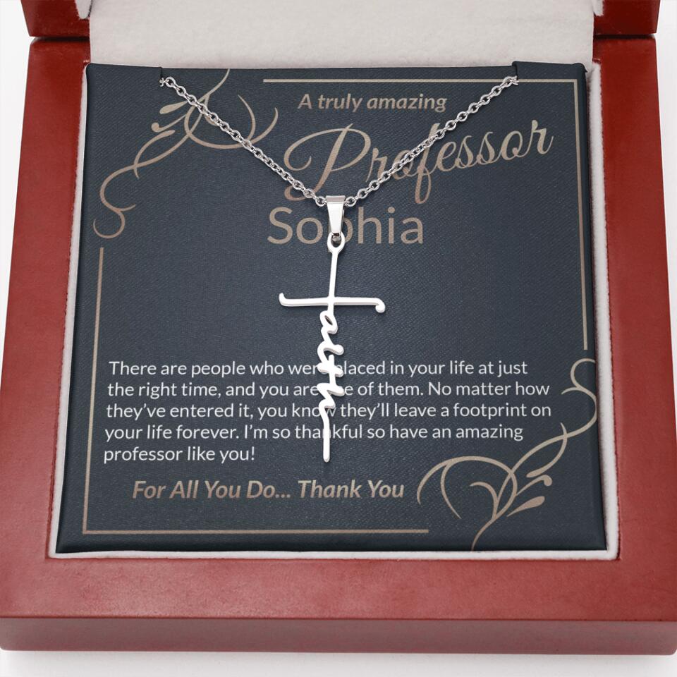 A Truly Amazing Professor, For All You Do Thank You - Custom Name Necklace