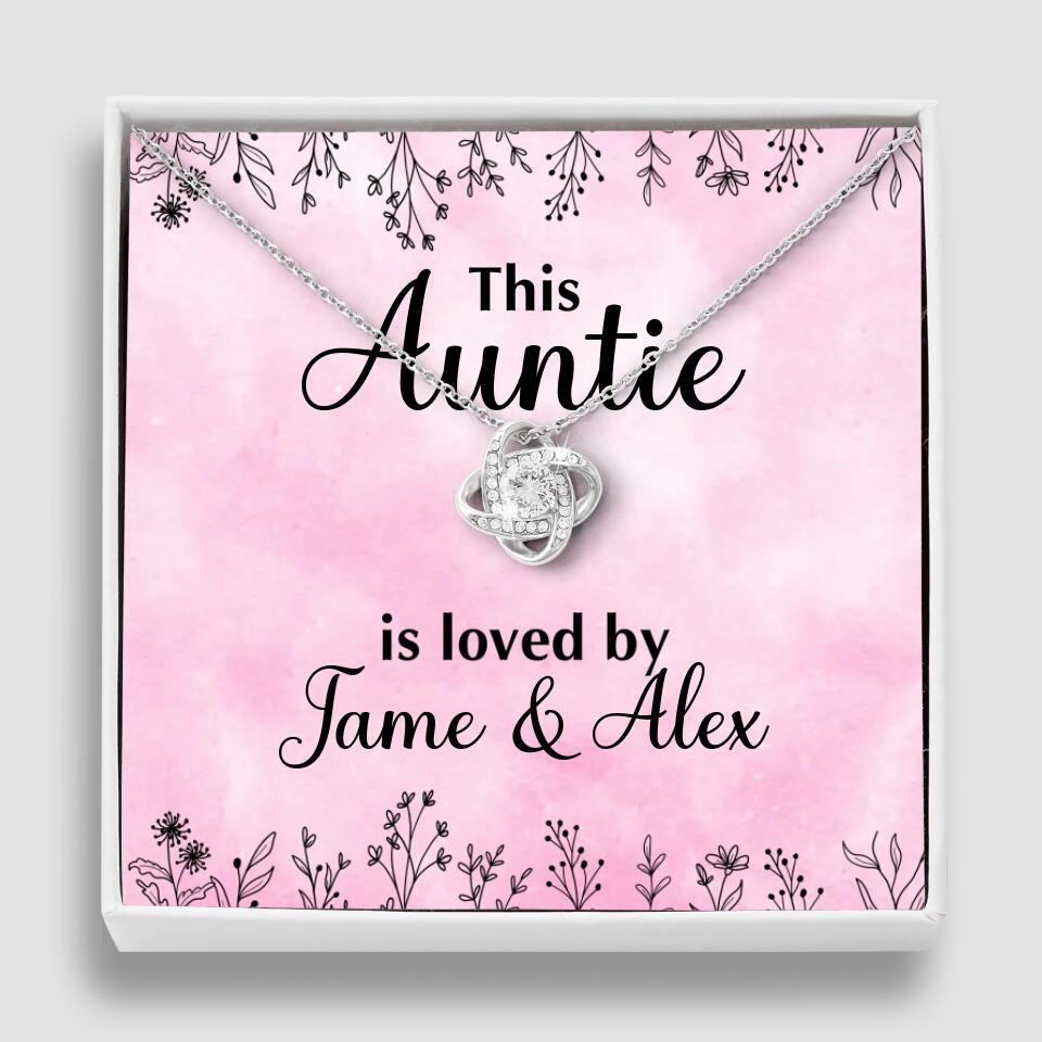 This Auntie Mom Granny is Loved By Kids Personalized Necklace