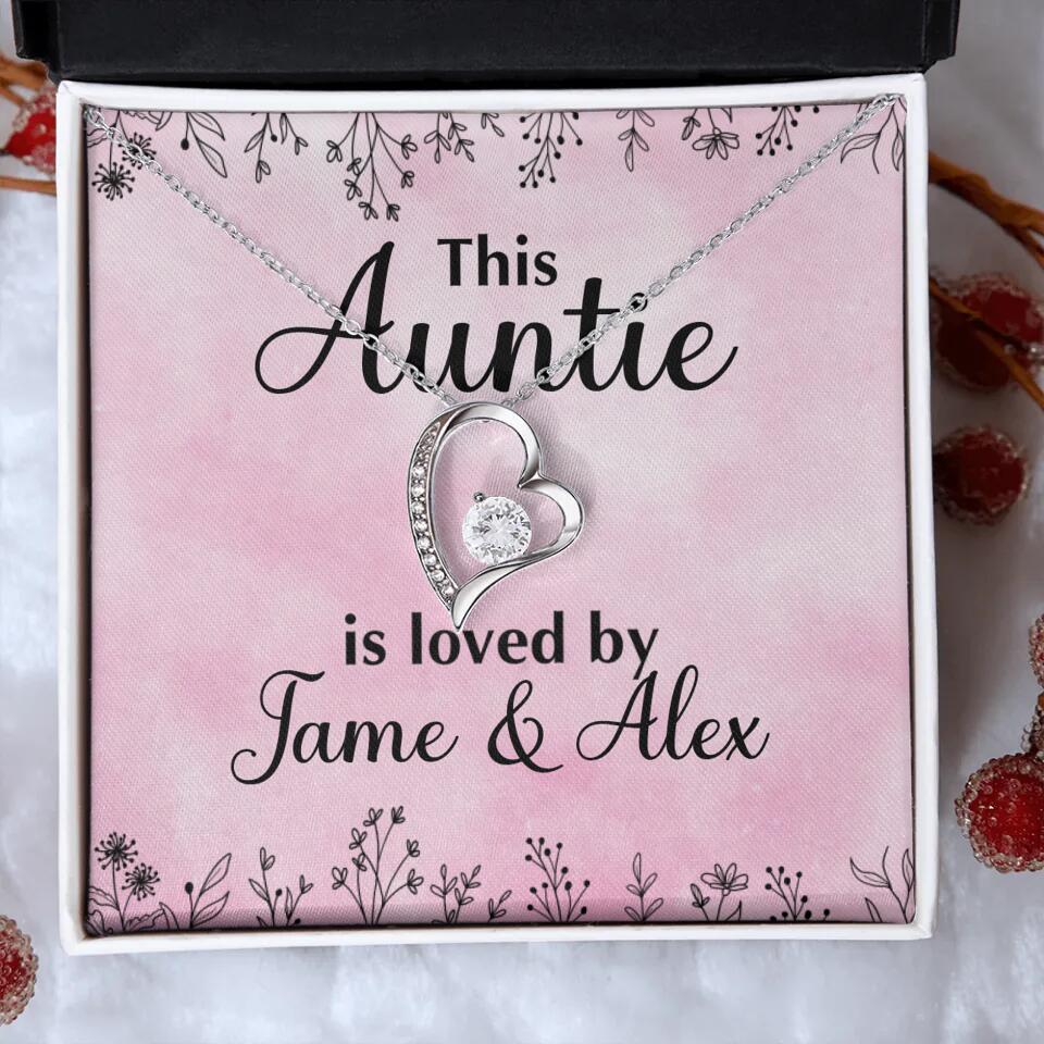 This Auntie Mom Granny is Loved By Kids Personalized Necklace