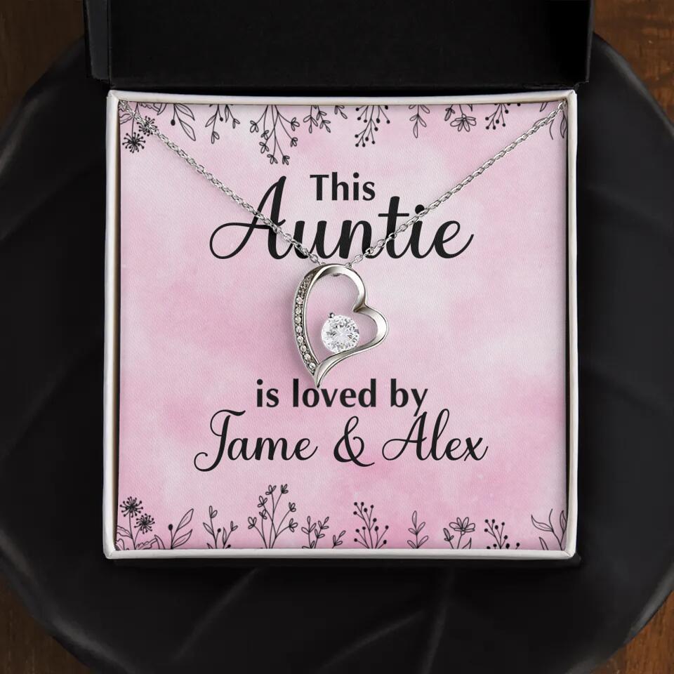 This Auntie Mom Granny is Loved By Kids Personalized Necklace