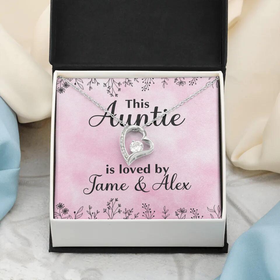 This Auntie Mom Granny is Loved By Kids Personalized Necklace
