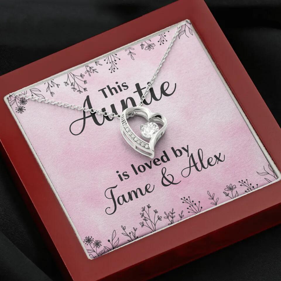 This Auntie Mom Granny is Loved By Kids Personalized Necklace