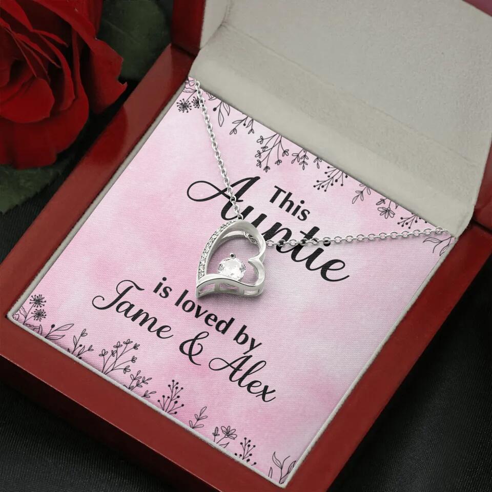 This Auntie Mom Granny is Loved By Kids Personalized Necklace