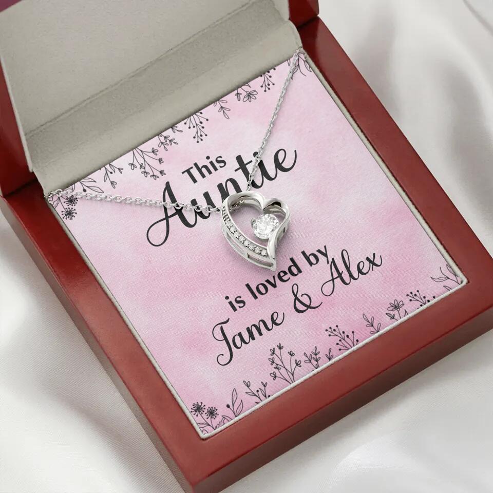 This Auntie Mom Granny is Loved By Kids Personalized Necklace