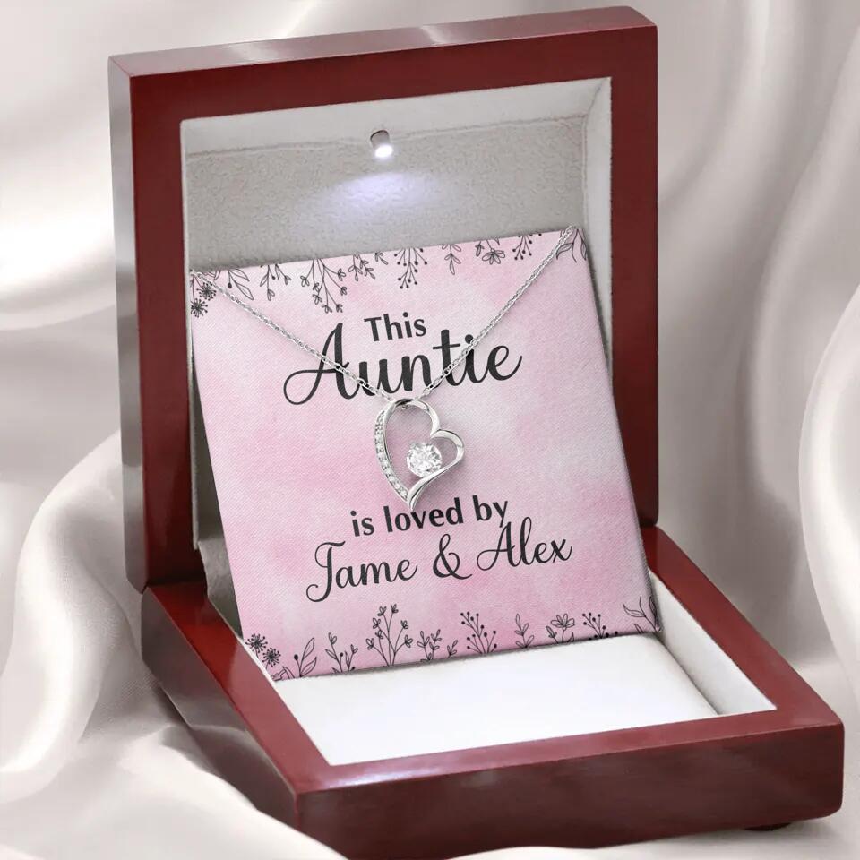This Auntie Mom Granny is Loved By Kids Personalized Necklace
