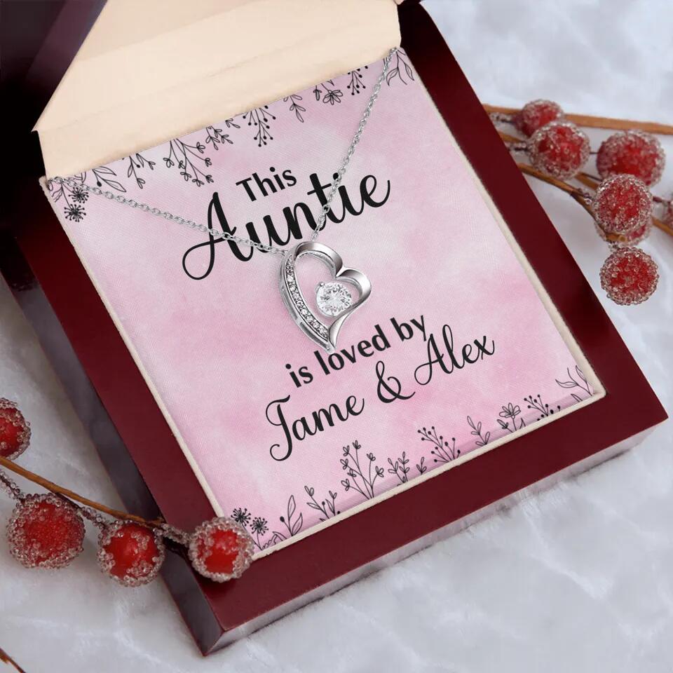 This Auntie Mom Granny is Loved By Kids Personalized Necklace