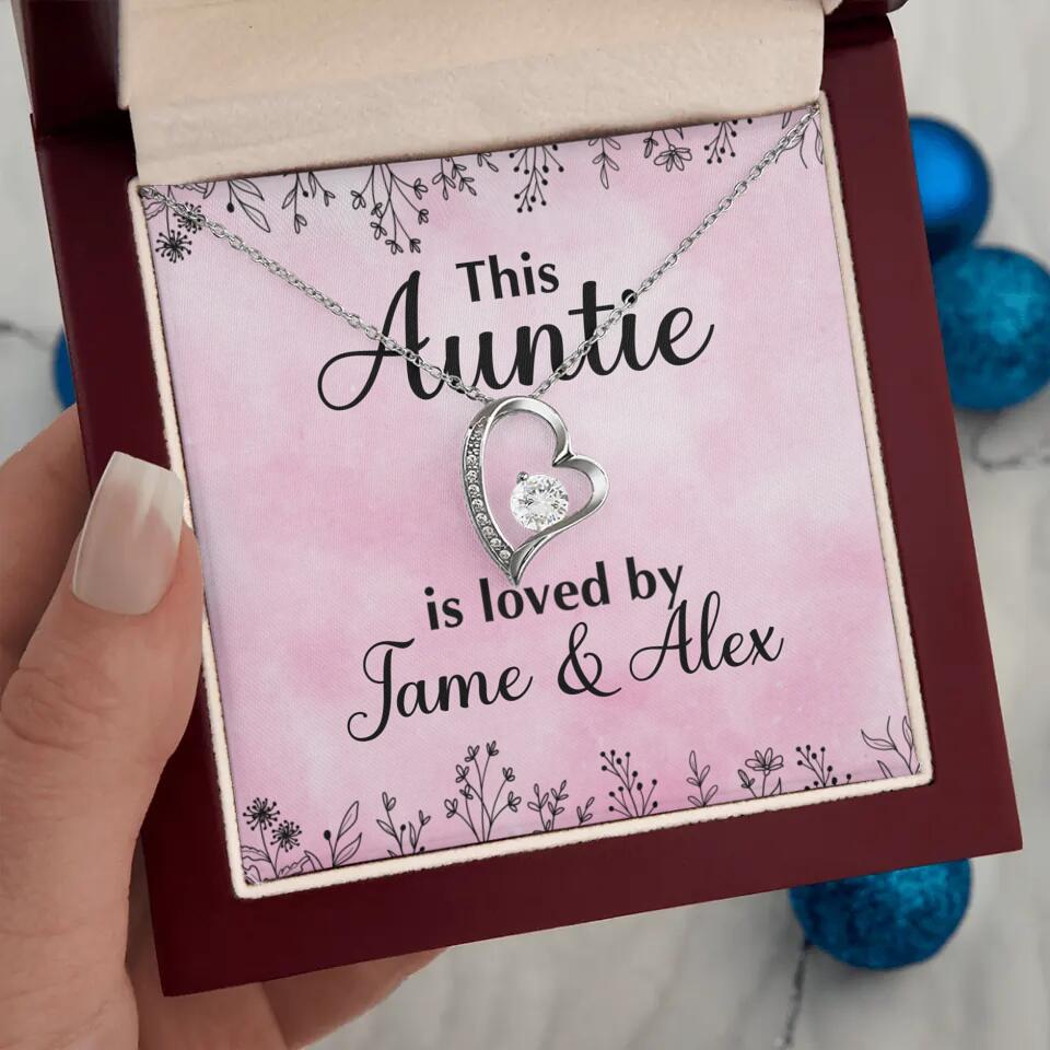 This Auntie Mom Granny is Loved By Kids Personalized Necklace