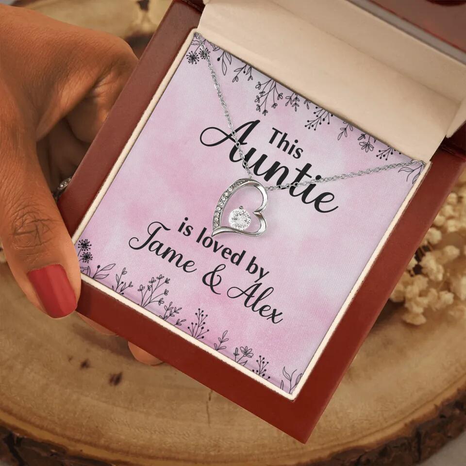 This Auntie Mom Granny is Loved By Kids Personalized Necklace