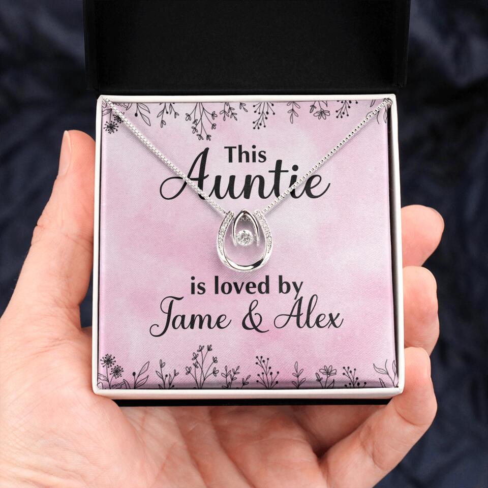 This Auntie Mom Granny is Loved By Kids Personalized Necklace