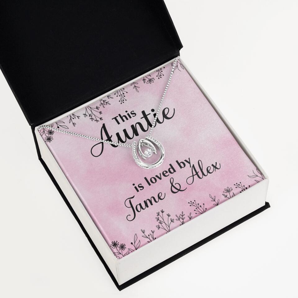 This Auntie Mom Granny is Loved By Kids Personalized Necklace