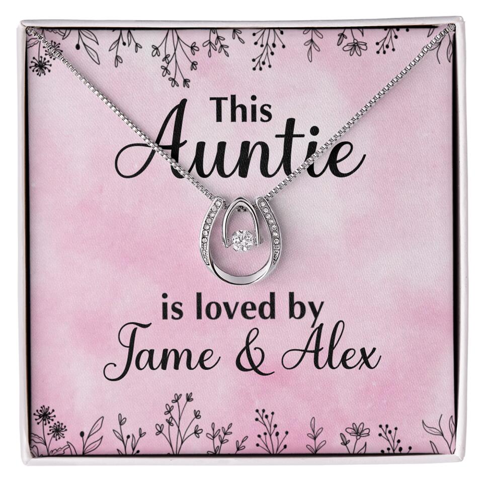 This Auntie Mom Granny is Loved By Kids Personalized Necklace