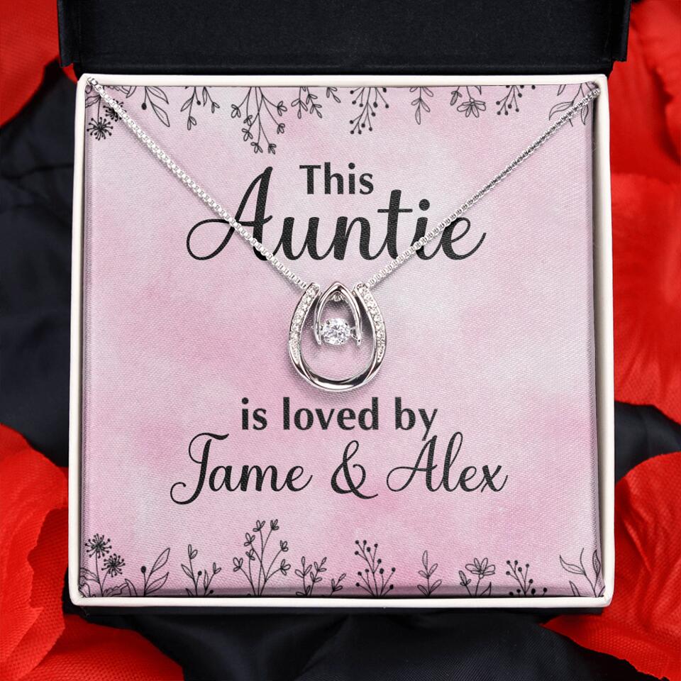 This Auntie Mom Granny is Loved By Kids Personalized Necklace
