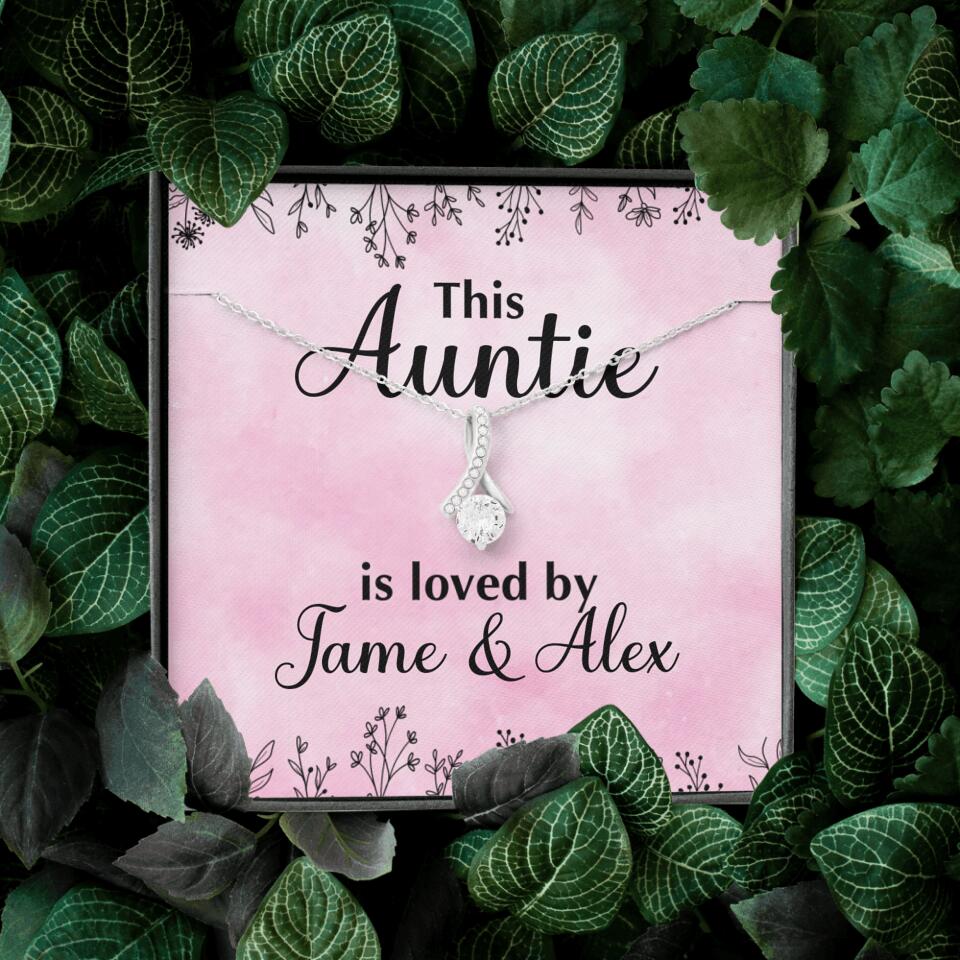 This Auntie Mom Granny is Loved By Kids Personalized Necklace